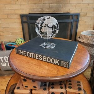 7" Metal Art World Globe Sculpture Office Decor